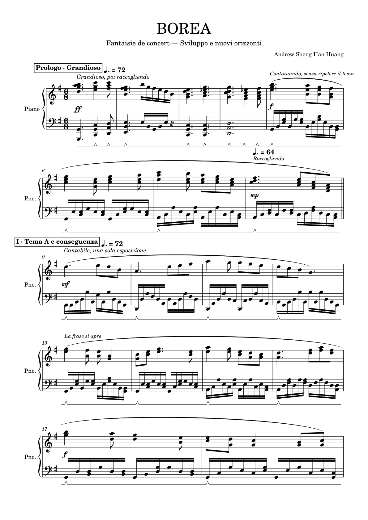 Borea V7 鋼琴樂譜第 1 頁