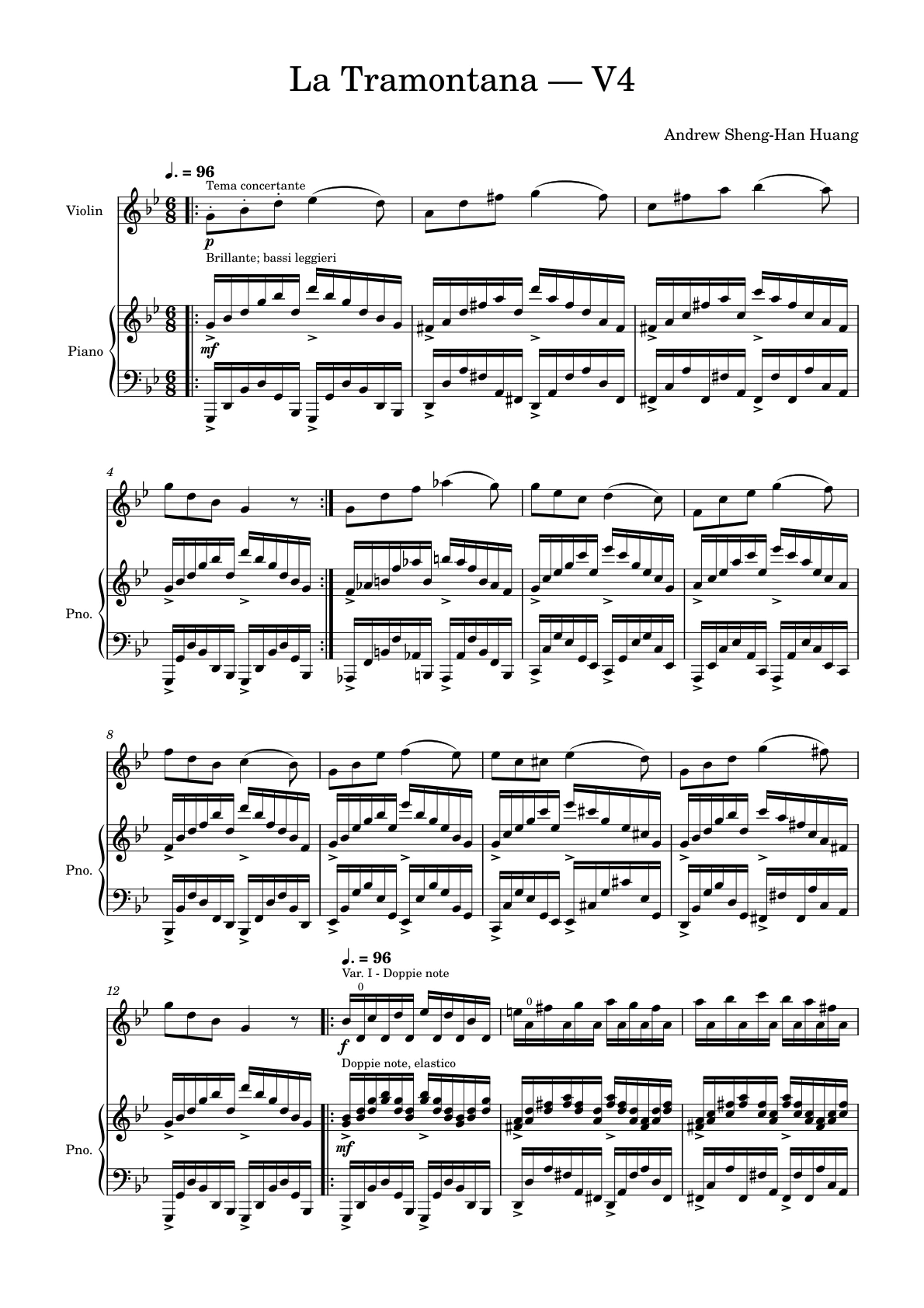 La Tramontana V4 樂譜第 1 頁